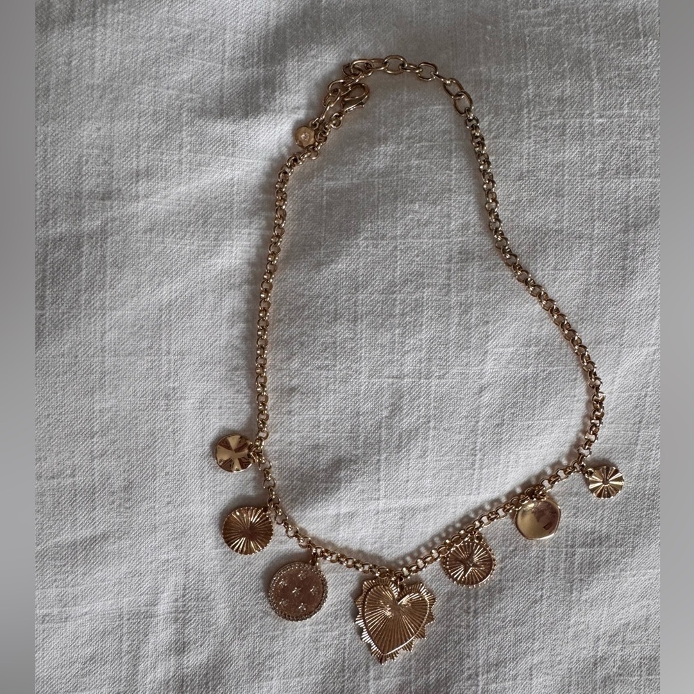 NWOT Goldstone Charm Necklace